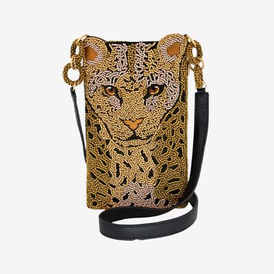 Mary Frances Gone Wild Leopard Phone Bag